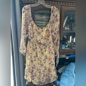 Rewind Multicolor Floral Long Sleeve Dress